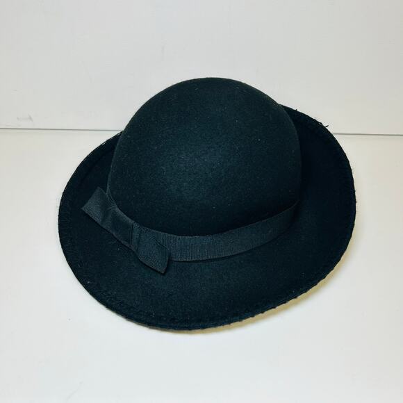 Vintage Classic Black Wool Hat Bowler Hat Made in Italy Hat Unisex
